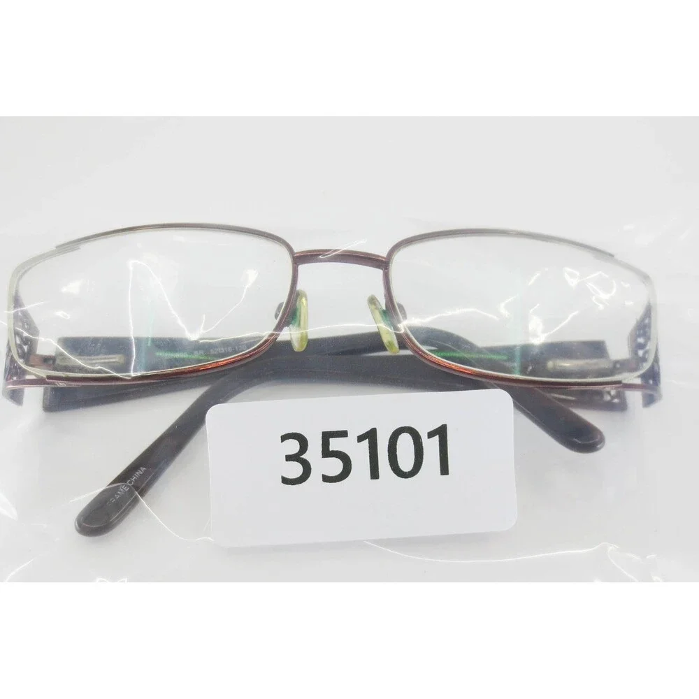 South Hampton SH806 BR Brown Rectangular Eyeglasses Filigree Scroll 52-18-130